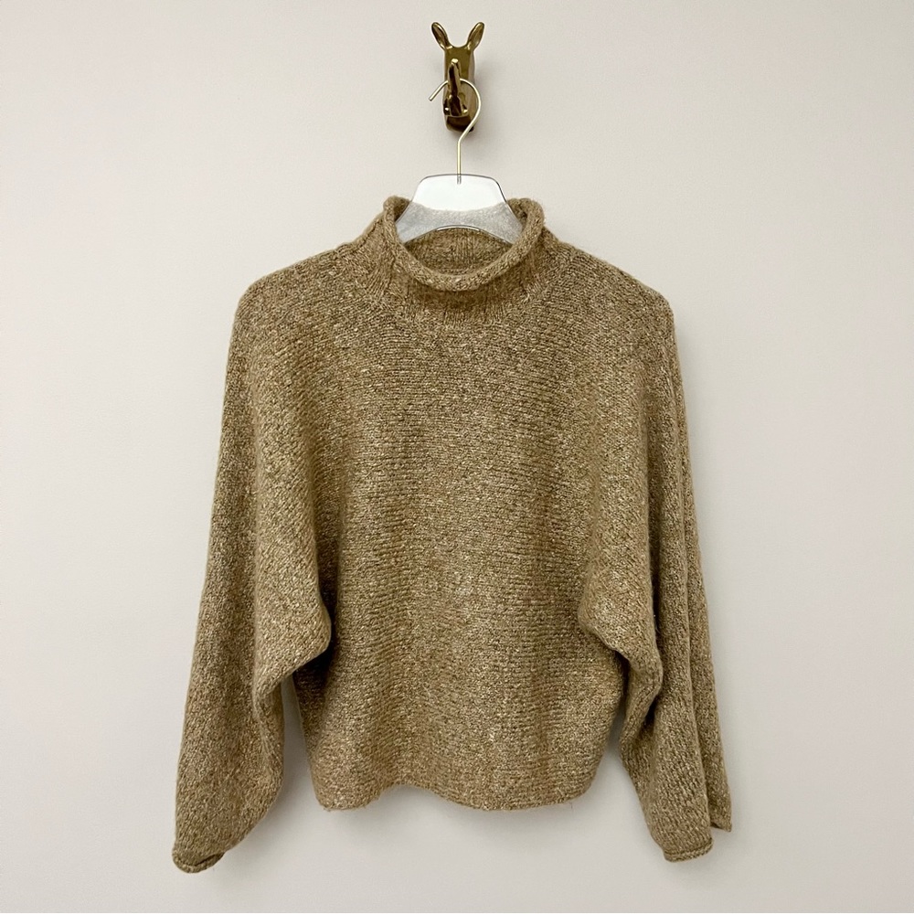 William Rast Marled Dolman Sleeve Mock Neck Wool Blend Cozy Sweater XS - Picture 4 of 14